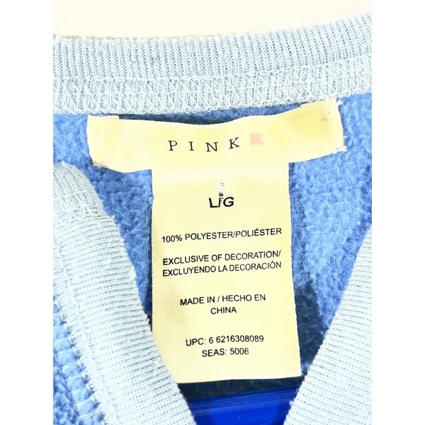 VS‎ Pink K Fleece Scottie Dog Polka Dot PJ Set Women L Blue Long Sleeve Cozy - Image 8