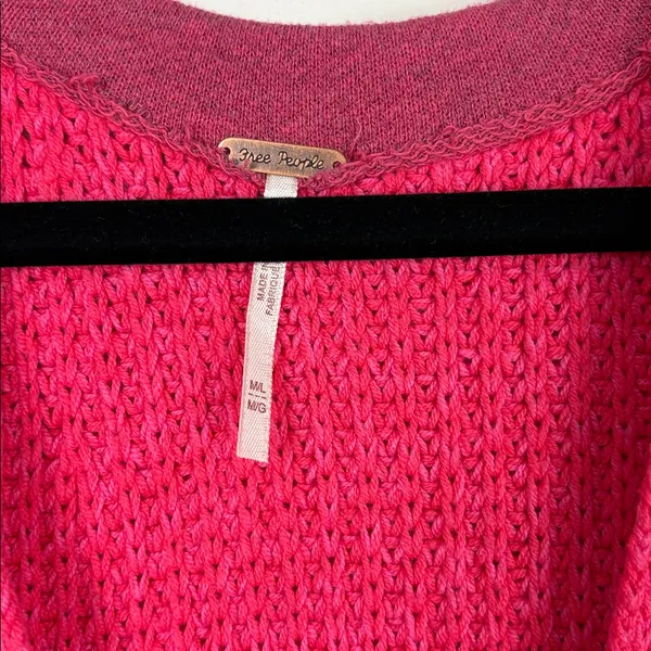 Free People Take Me Over Sweater Women's Size Medium Large Pink Chunky Oversized - Image 5