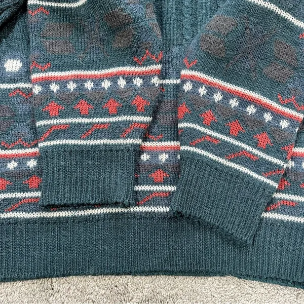 C&A Women’s Wool Blend Crewneck Sweater Grandpacore Cabin Multicolor Green L - Image 7