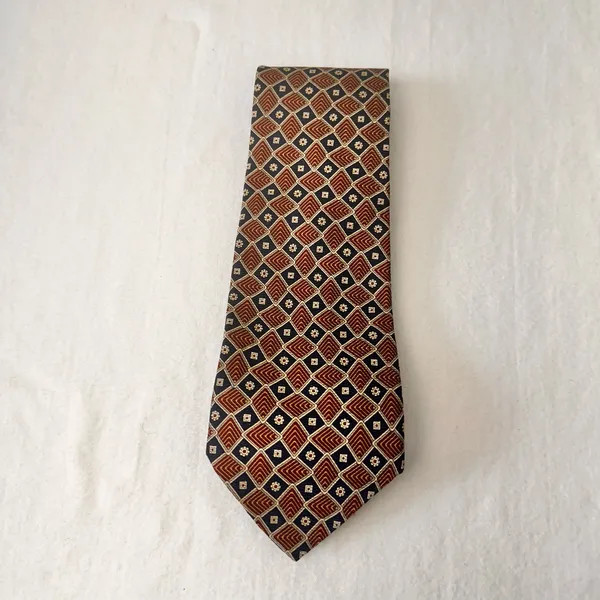 Geoffrey Beene Tie Geometric Multicolor Silk Necktie Classic USA Made Office - Image 3