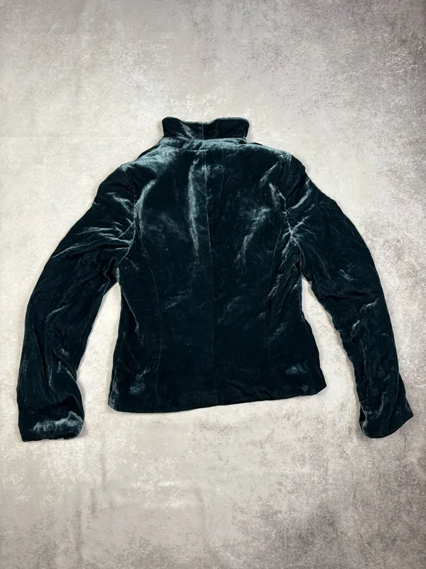 Black Velvet Blazer ✨ Rhinestone Button Dressy Jacket - Image 2
