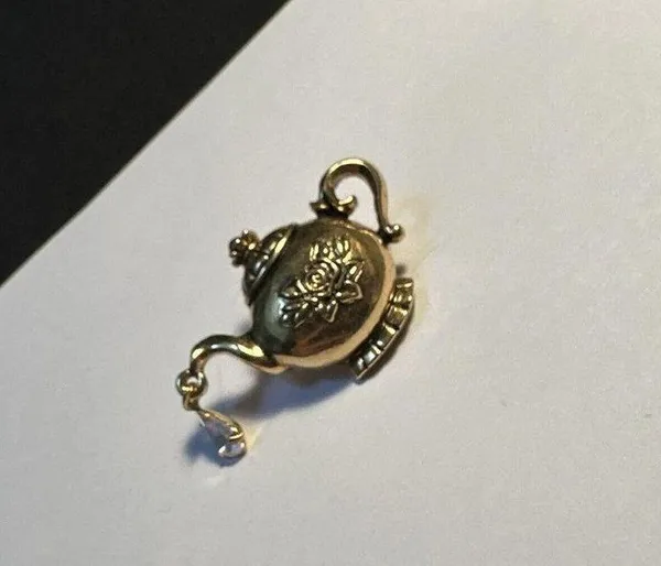Signed Avon Teapot Brooch Tack Pin Gold Tone - Image 2
