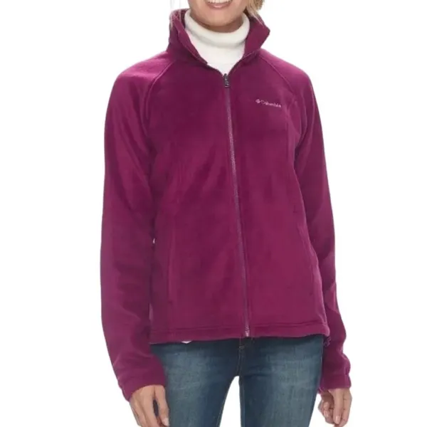 COLUMBIA Pile Fleece Jacket Women XL Purple Full Zip Gorpcore Outdoor Travel Y2K - Image 3