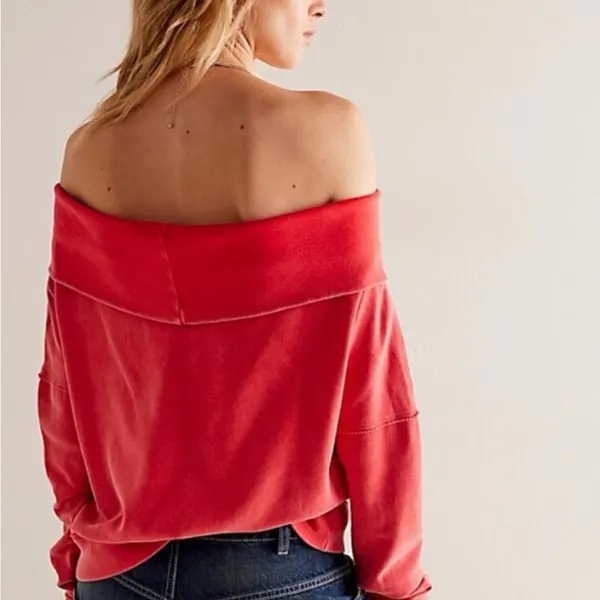 Free People Red Racer Not the Same Tee L - Image 4