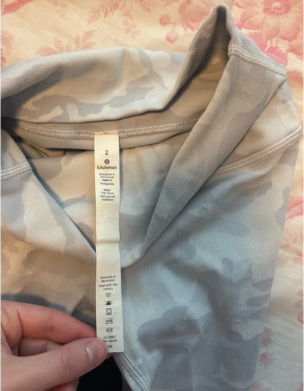 White Camo Lululemon Leggings 28" - Image 3