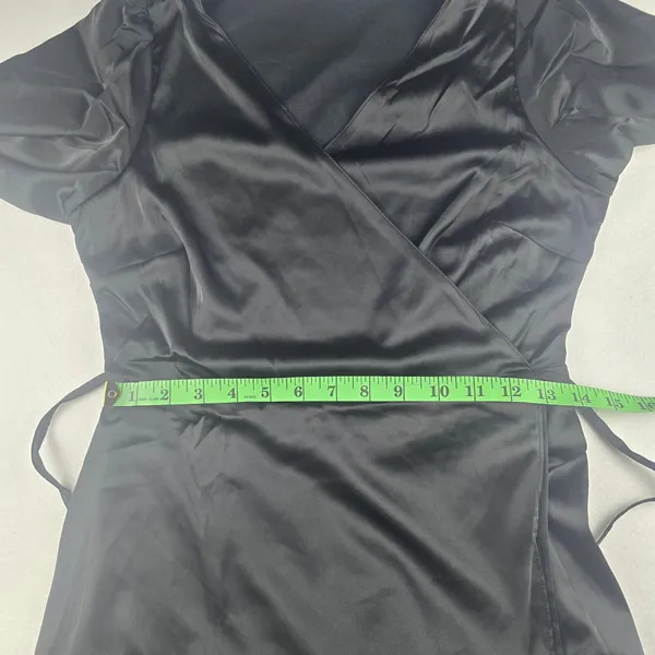 Baltic Born NWOT Vara Satin Maxi‎ Wrap Dress Black Evening Cocktail Size Small - Image 10