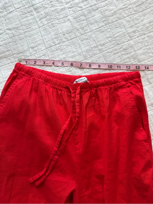 Athleta Paradise Wide Leg Pant Red XS Tall Drawstring NEW - Image 8