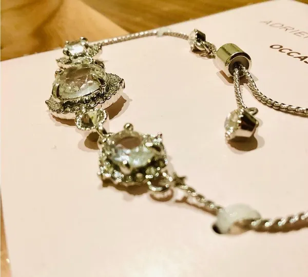 ADRIENNE VITTADINI BOLO CRYSTAL SILVERTONE BRACELET - Image 3