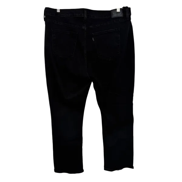 Levi's Classic Straight Jeans Women 18 Black Excellent Stretch Denim Mid Rise - Image 7