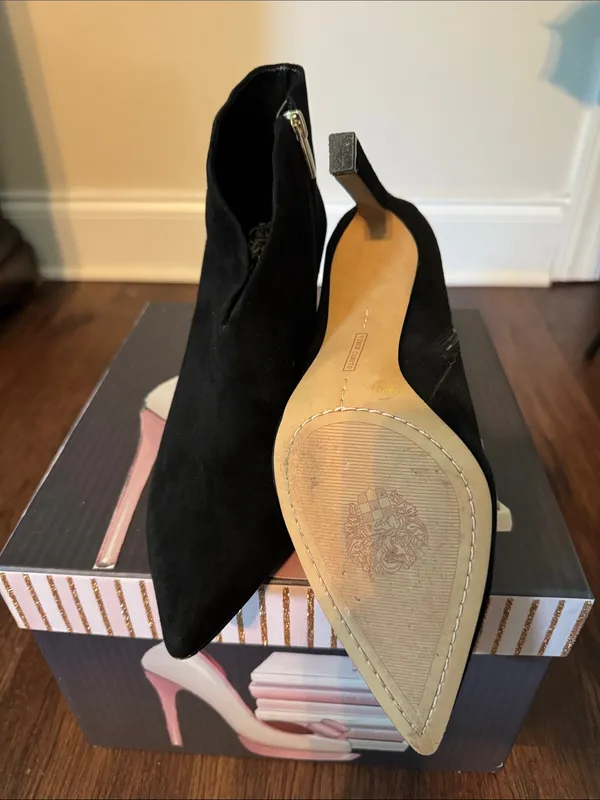 Vince Camuto Black Suede Pointed Ankle Booties - Image 5