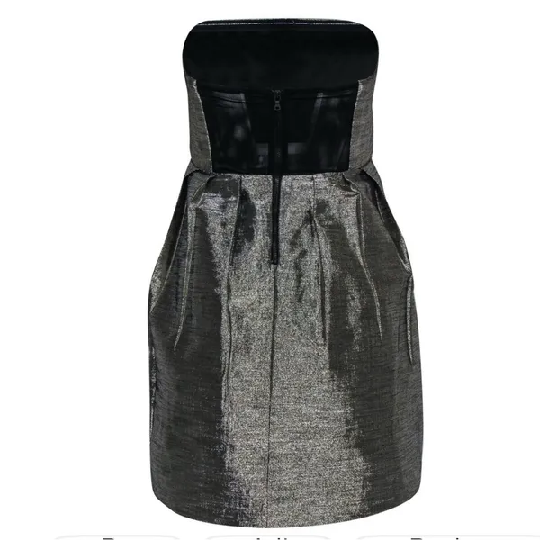 Alice + Olivia Shiny Strapless Gown - Image 2
