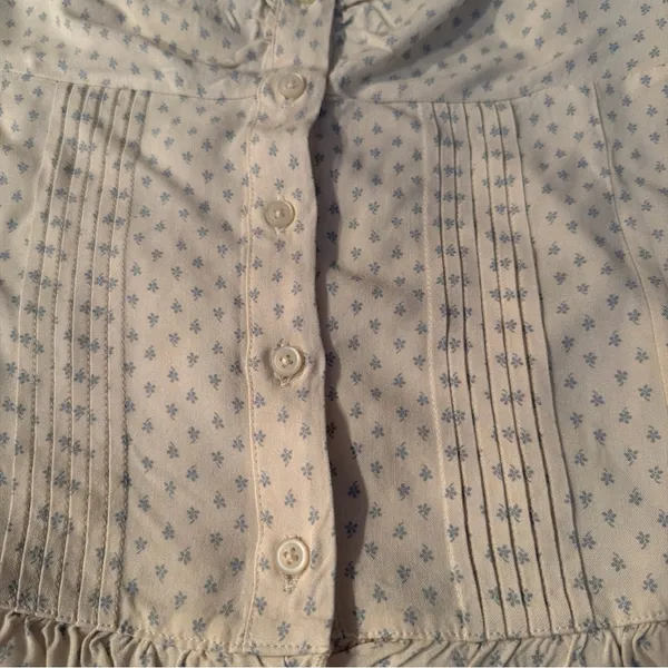 Brandy Melville White and Blue Button-Up Blouse - Image 2