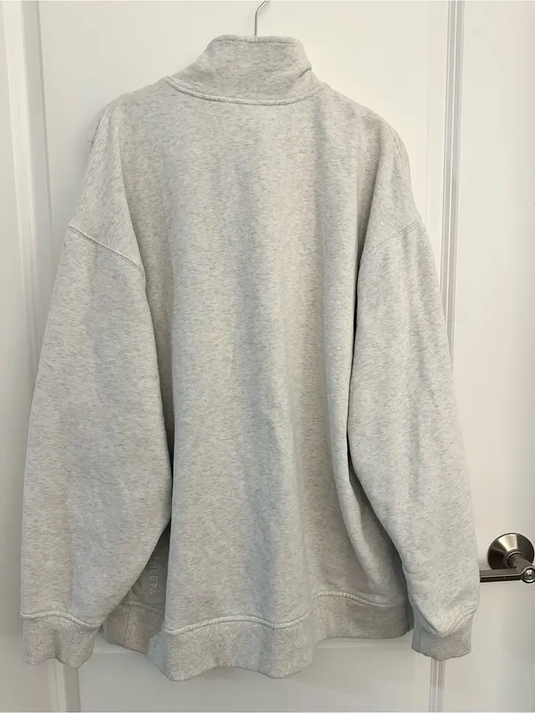Athleta Forever Fleece 1/4 Zip Sweatshirt in Fog Grey Heather Large - Image 5
