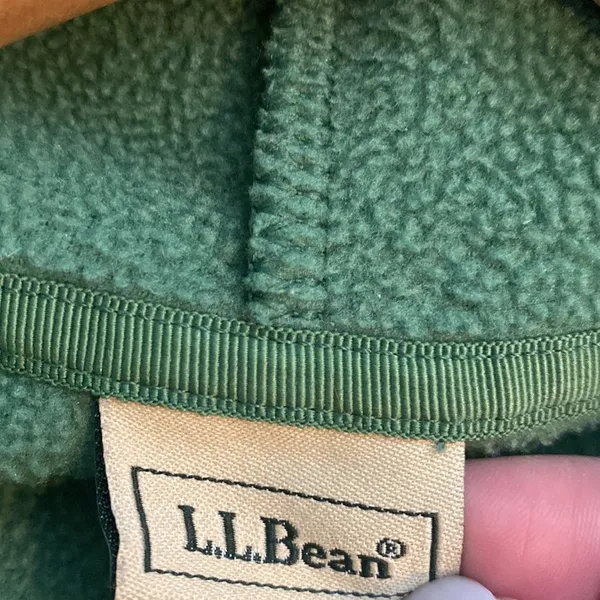 L.L. Bean Polartec Green Fleece Full Zip Jacket Medium Coat Preowned - Image 5