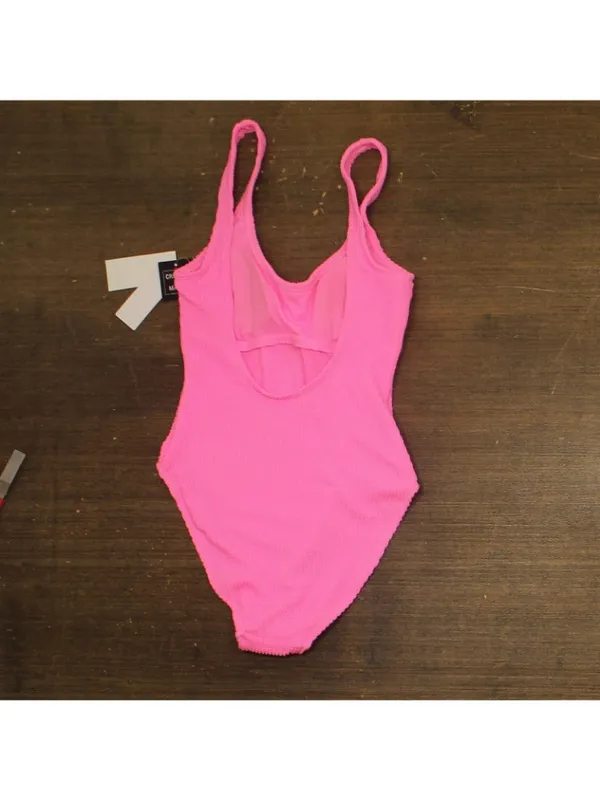 NWT Salt + Cove Ribbed Scrunch One-Piece Swimsuit SC251007PO Malibu pink S - Image 6