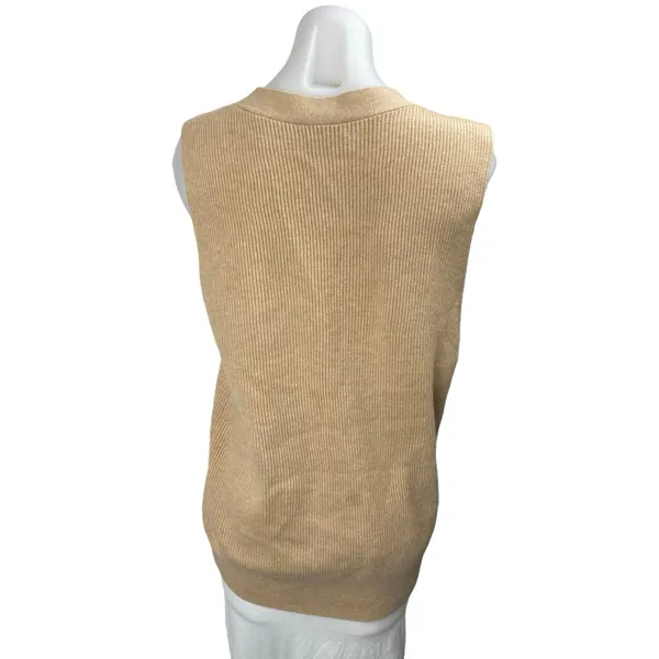 NEW Aritzia Babaton Sidney Tan Wool Cashmere Deep V Sweater Vest Top Size XXS - Image 3