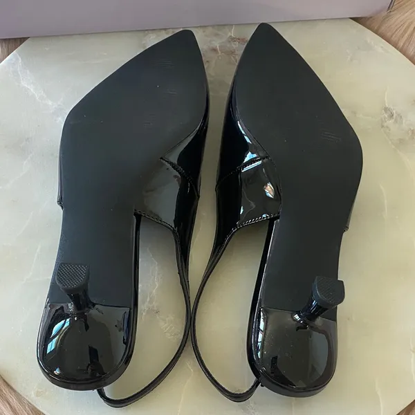 NWT Madden Girl Valerie Women's Glossy Black Slingback Heels - Image 9