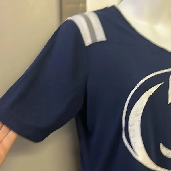 Colosseum Navy White Penn State Nittany Lions Short Sleeve V-Neck T-Shirt- Small - Image 6