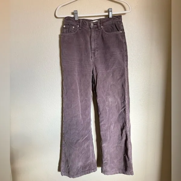 BDG Urban Outfitters‎ High & Wide Corduroy Pants Size 26 in Brown/Purple - Image 4