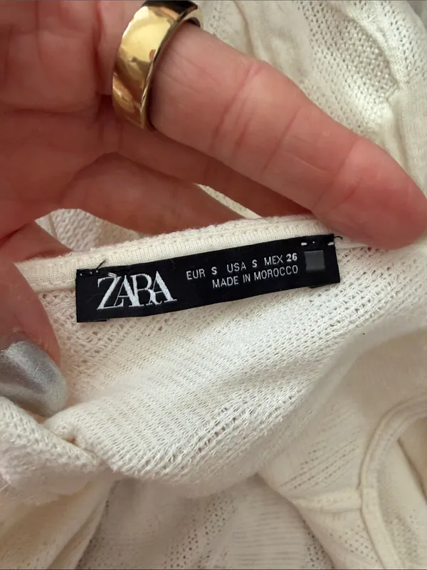 Zara Cream Vine Knit Textured Boho Hamptons Resort Chic Femme Midi Maxi Dress - Image 3