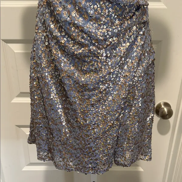 1.STATE‎ Silver Sequin Wrap Mini Dress Size Small NWT - Image 6