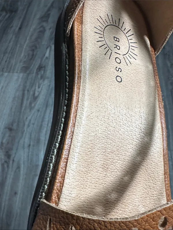 BRIOSO Tan Leather Ankle-Strap Comfort Sandals - Image 11