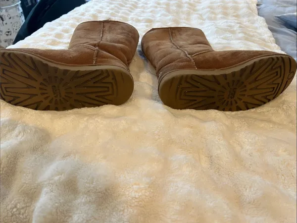 UGG Tall Shearling-Lined Suede Boots in Chestnut - Image 11