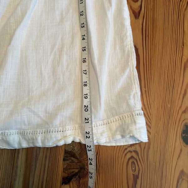 Sundance Gauze Peasant Top White 100%‎ Cotton Smocked Eyelet Boho Granola Girl M - Image 9
