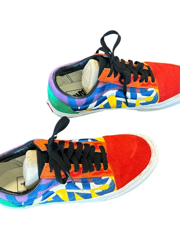 Vans Multicolor Purple Blue Orange Red Yellow Canvas Low-Top Sneaker - Image 2
