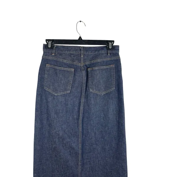GAP Jeans Stretch Denim Maxi Skirt Size 6 Dark Wash Long Modest Y2K Style Slit - Image 3