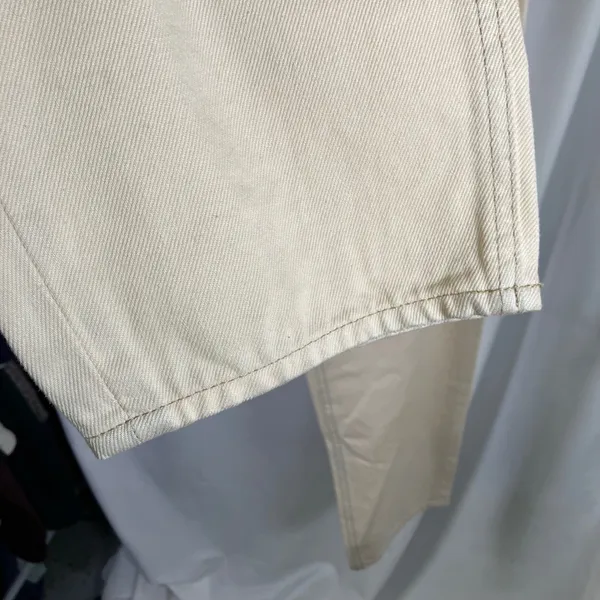 Express‎ Womens Jeans Size 10R Beige Distressed Denim High Rise Mom Jeans - Image 9