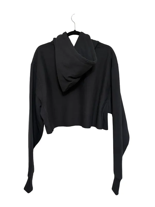 NEW Champion Reverse Weave Women’s Cropped Hoodie Sweatshirt in Black - Size L - Image 4