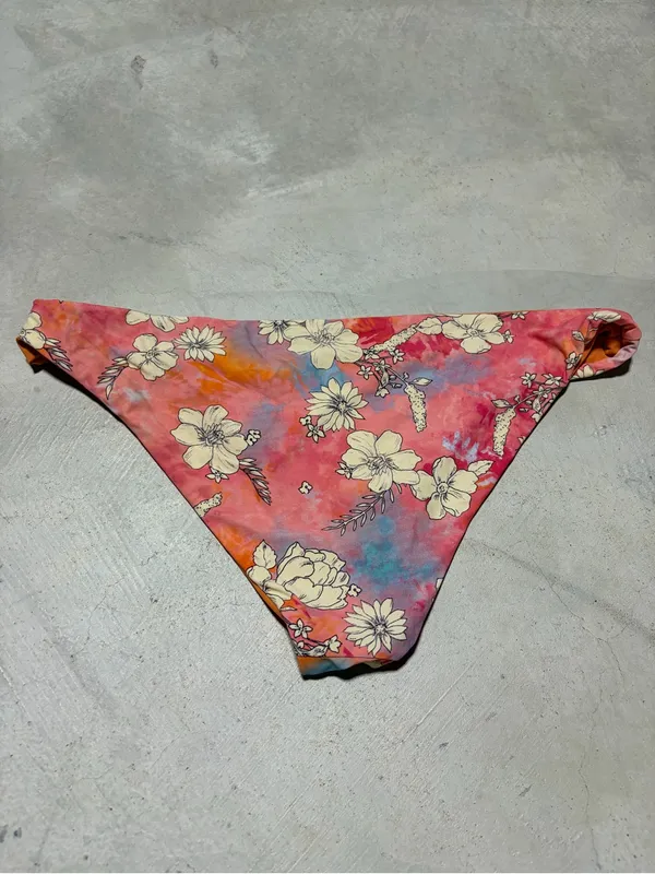 Kikirio Floral Bikini Bottom - Orange & Pink Floral small - Image 2