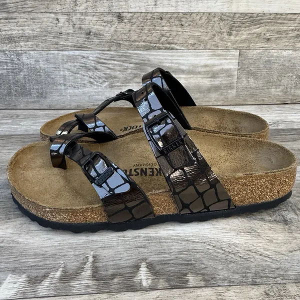 Birkenstock Mayari Microfiber Gator Gleam Copper Sandal Women Size 5 New - Image 2