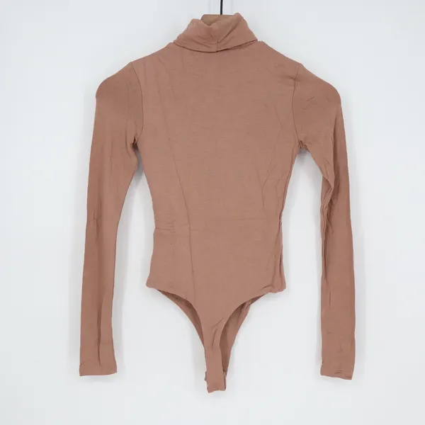 Naked Wardrobe Womens Long Sleeve Turtleneck Bodysuit Mauve Brown XS nw-b0313n - Image 6