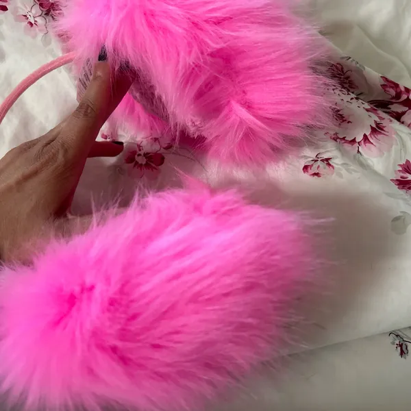 Hot Pink Faux Fur Earmuffs - Image 6