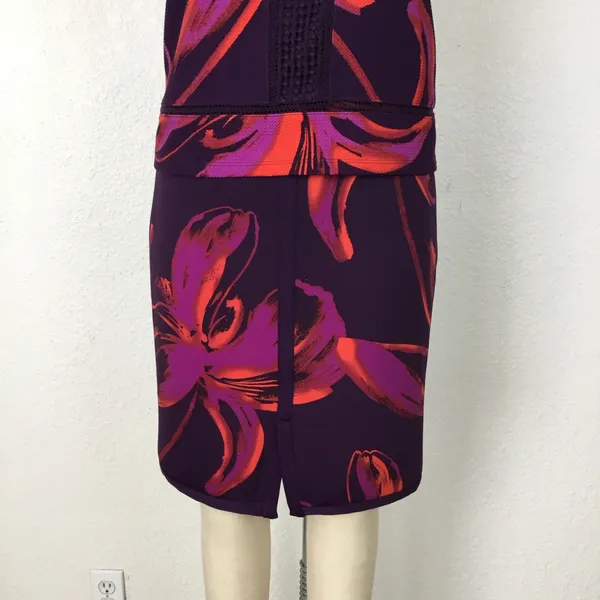 Worthington Women’s Top Skirt 2 Pc Size M Purple /Red Vintage Stretch Comfy - Image 5