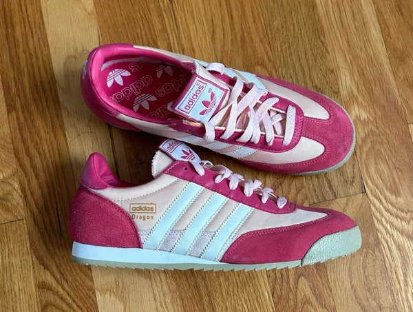 Rare Adidas Hot Pink, Soft Pink and White Sneakers - Image 5