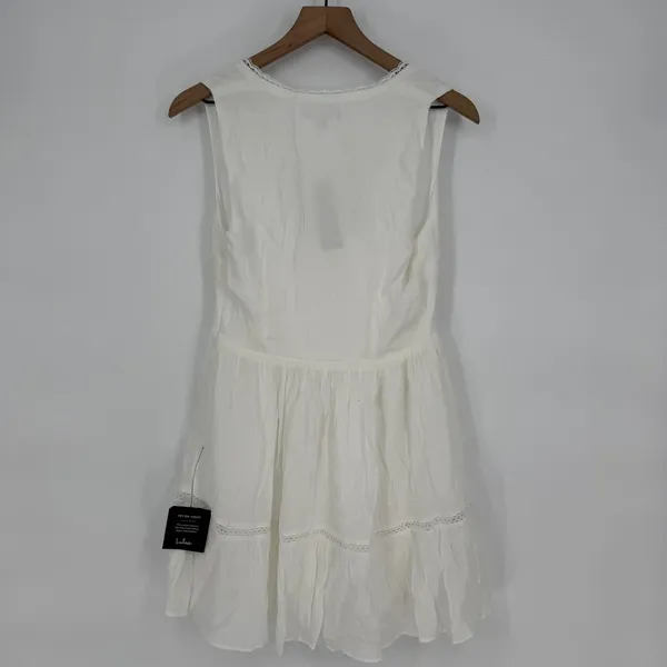 Lulus Lively Beauty White Tie-Front Tiered Mini Dress Size M‎ - Image 10