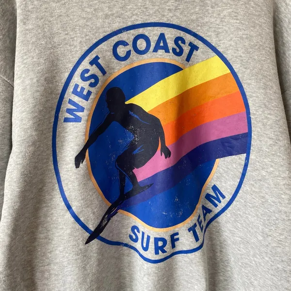 NEW GRAYSON THREADS West Coast Surf Team Graphic Sweatshirt Gray Size XL - Image 5