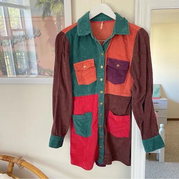 Free People Color Me Cord Mini Dress in Size 2 - Image 3