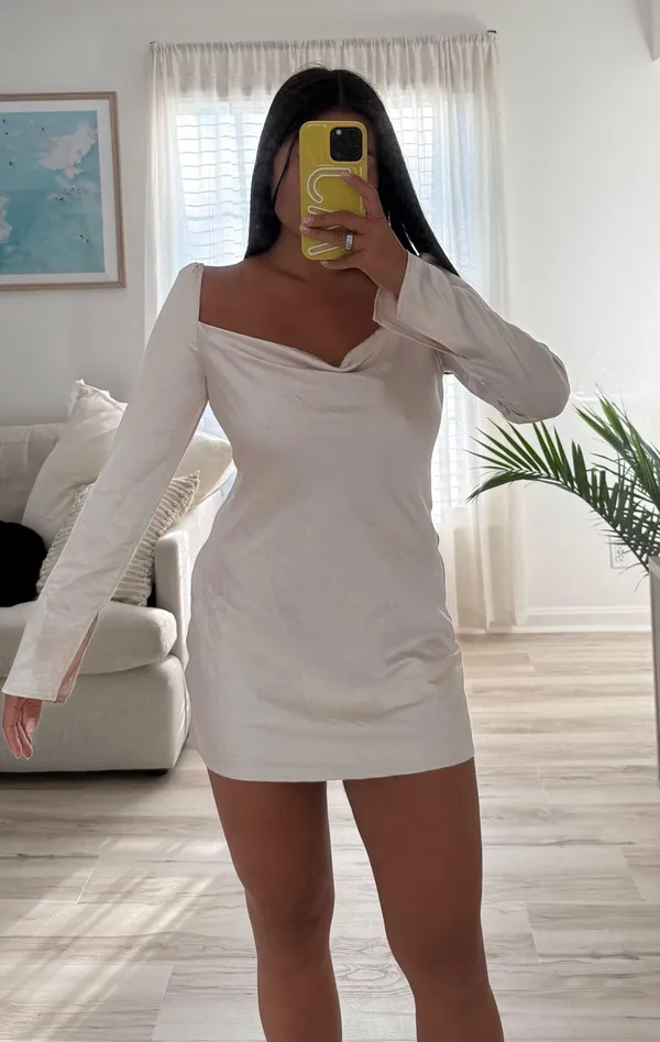 Princess Polly Champagne Mini Dress - Image 7