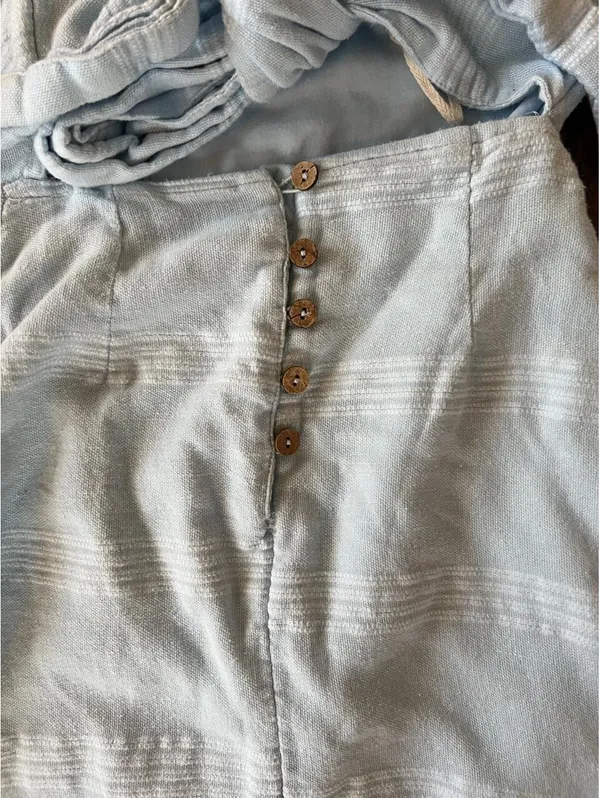 Free People Cotton Linen Tie Back Skort Romper size XS 💙 - Image 7