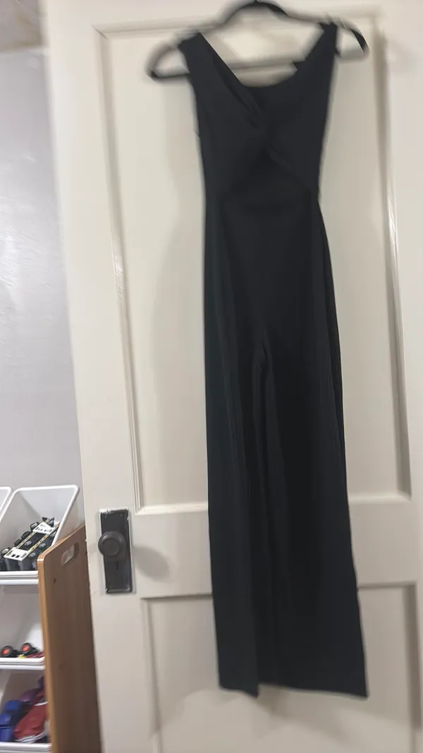 Black Ribbed Jumpsuit Size XS - Image 4