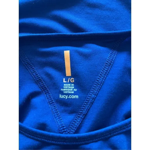 Lucy Blue Athletic T Shirt Short Sleeve Workout Top Women’s Size L - Image 2