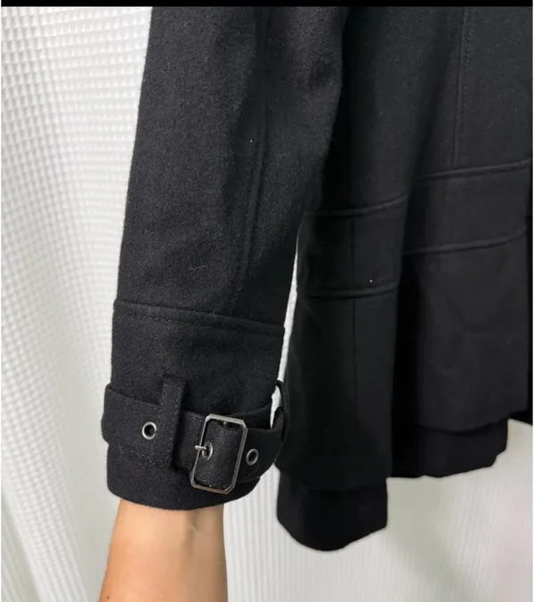 Women’s Guess Los Angeles Black Peacoat - Image 3