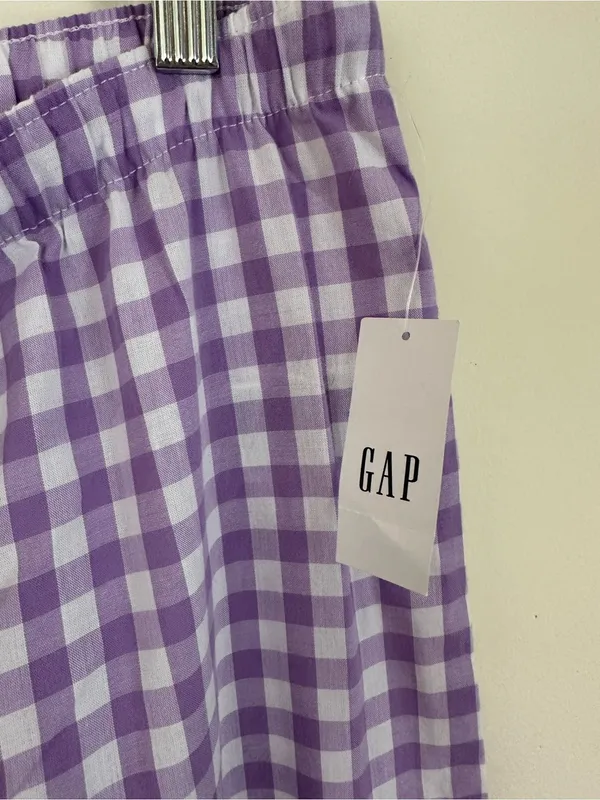 Gap Body Purple Gingham Plaid Poplin Cotton Pajama Pants Size Medium NWT - Image 6