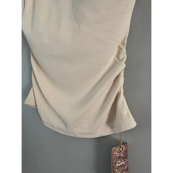 NWT OGL Elastic Open Back Bra Tank Top Plantive Size Small Gardenia Beige - Image 6