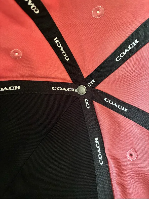 Coach Embroidered Baseball Hat CAA64 Pink / Black - Image 11