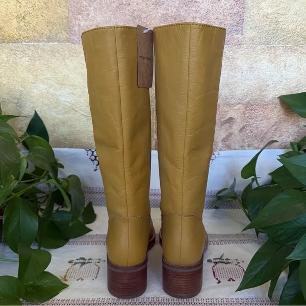 NEW Frye Women’s Camryn Leather Tall Pull-On Banana Knee-High Heel Boots Size 10 - Image 11
